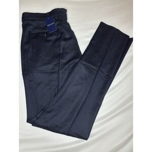 Peter Millar Byron Tailored Fit Chino Pants 35 Wool Cashmere Navy Blue NWT $445